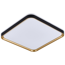 Plafon Com LED 3 em 1 Metal Preto e Dourado 30x30cm Toronto Hevvy Iluminação